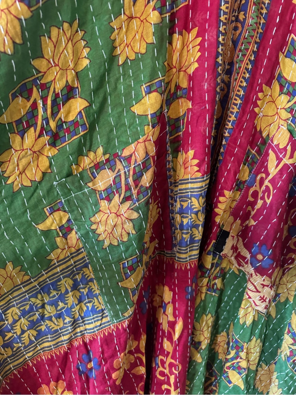 Kantha women's dress with pockets in both sides fits a size small to X-Large - Picture 6 of 9